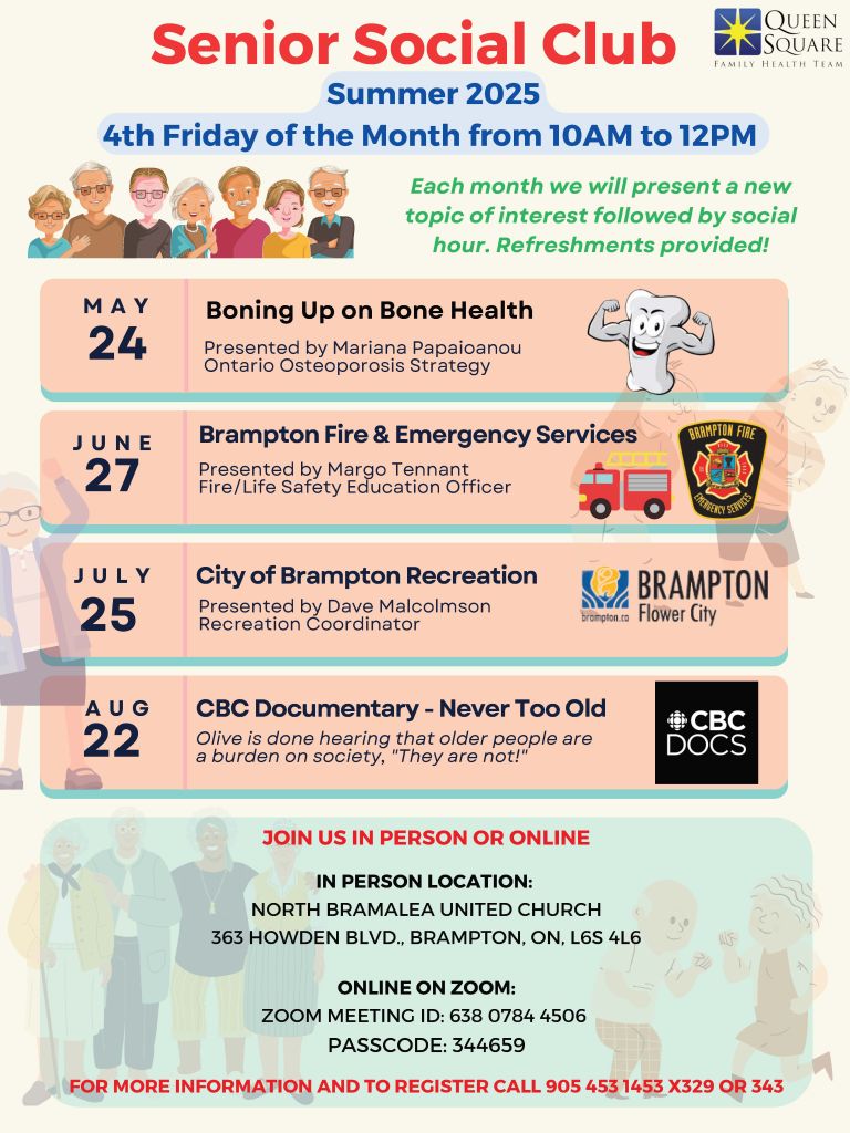 Seniors' Social Club Summer 2025 Flyer
